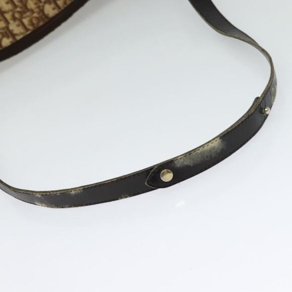 DIOR Trotter Canvas Shoulder Bag Brown Gold - Picture 7 of 11
